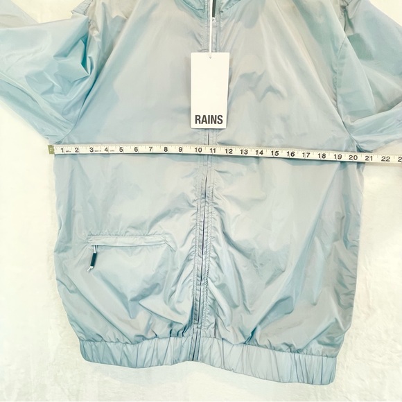 Rains Track Jacket Windbreaker Unisex Sky Blue Size Small Womens Mens NWOT - Picture 12 of 16